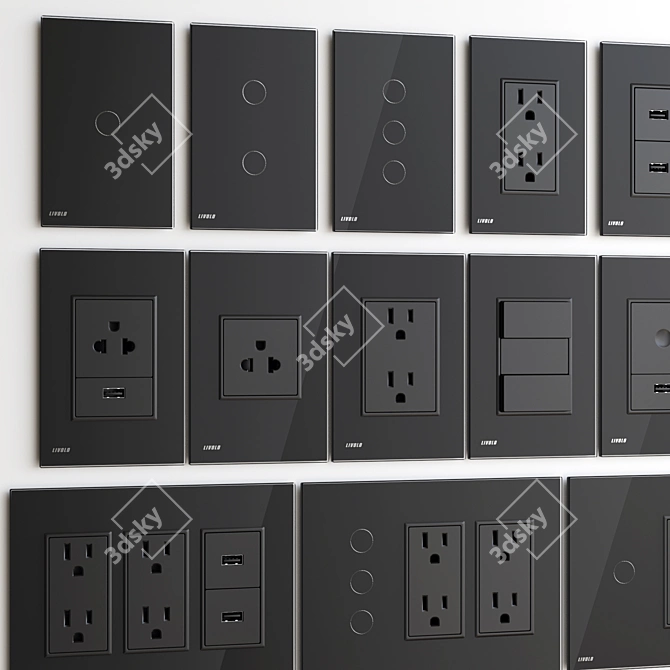 Livolo Touch US: Modern Modular Switch and Socket Set 3D model image 4