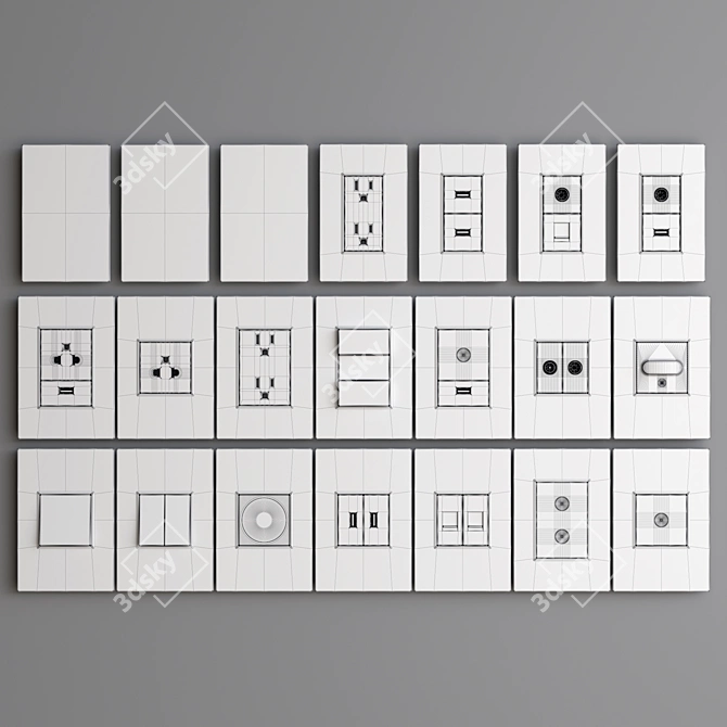 Livolo Touch US: Modern Modular Switch and Socket Set 3D model image 5