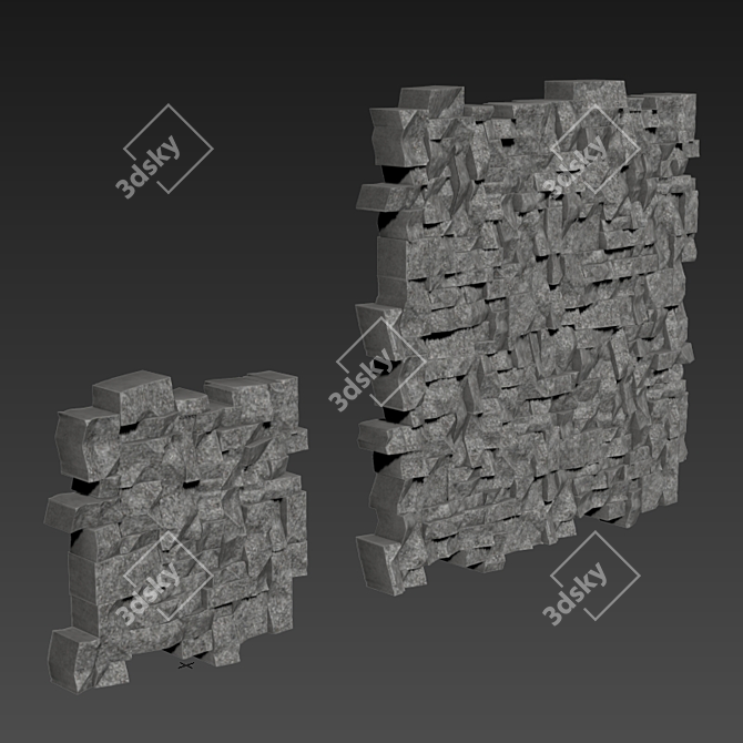  Panel Big Rock Block Stone 3D model image 4