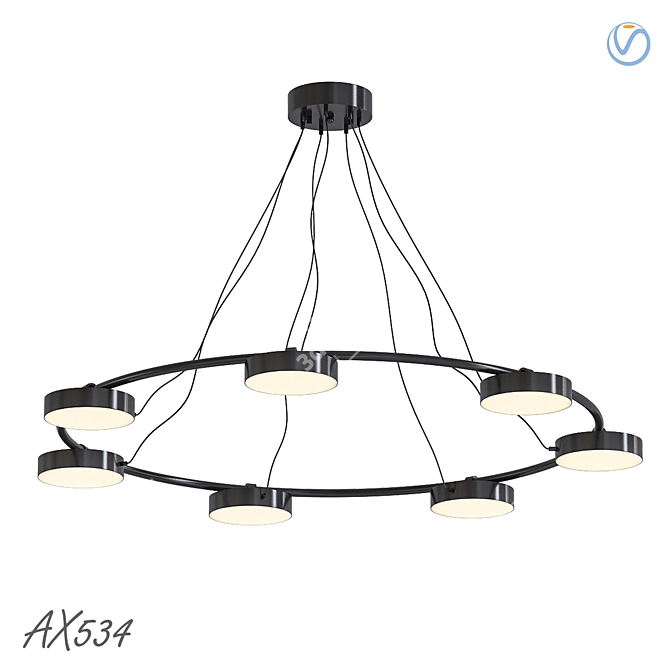 LED Ring Chandelier, AX534 3D model image 1