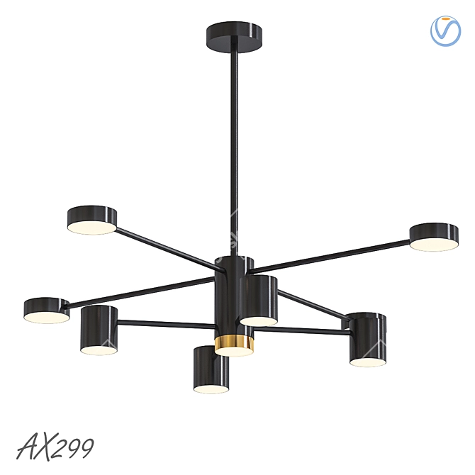 Scandinavian LED Chandelier AX299 3D model image 1