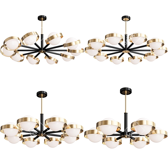 Elegant Kinesis Chandelier Set: Illuminate your space with style 3D model image 1