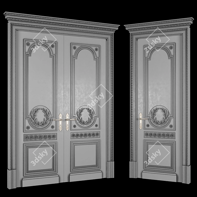 Elegant Bishop's Door for Exquisite Entrance 3D model image 1