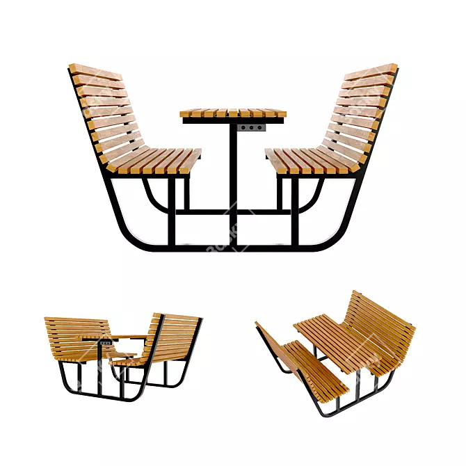 Italianlab URBAN Bench Set: Relax in Style 3D model image 2