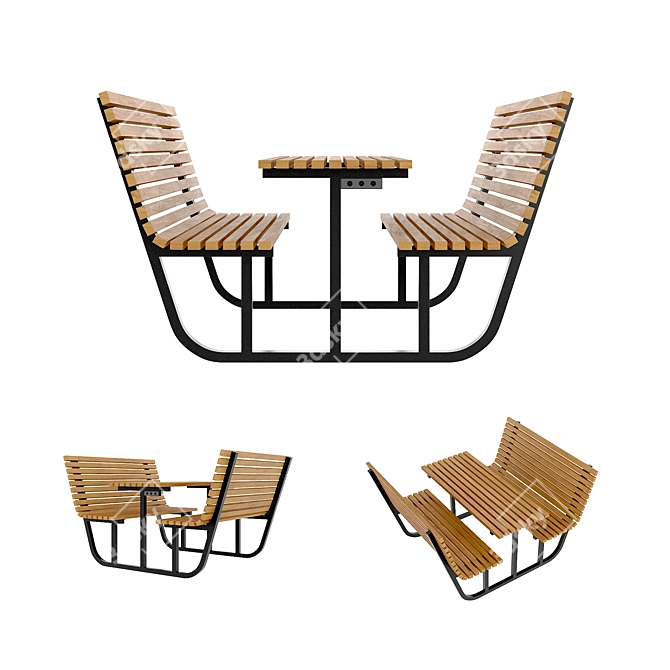 Italianlab URBAN Bench Set: Relax in Style 3D model image 7