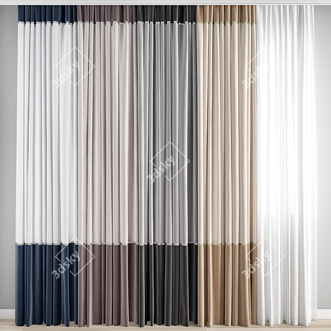 Poly Curtain 3D Model 3D model image 1