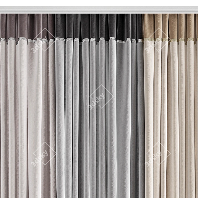 Poly Curtain 3D Model 3D model image 4