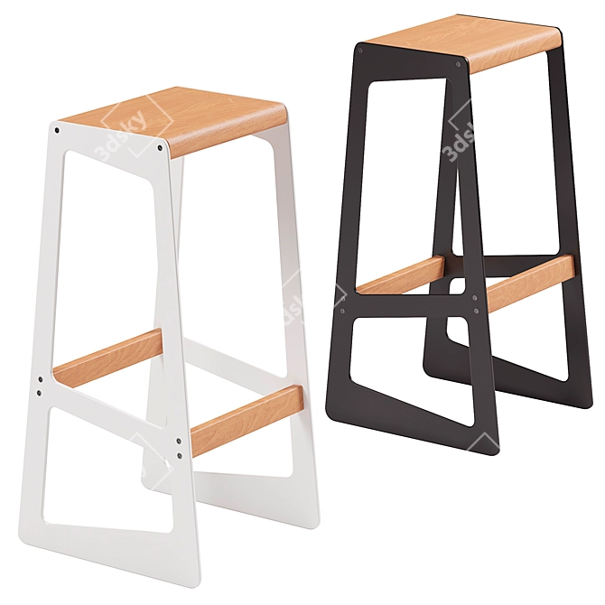 Industrial Loft Bar Stool 3D model image 1