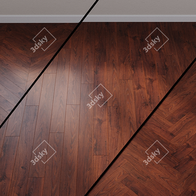 Quick-Step Rustic White Oak: Dark, Timeless 3D model image 1