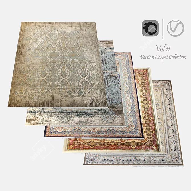 Persian Carpet Collection: 4k Elegance 3D model image 1