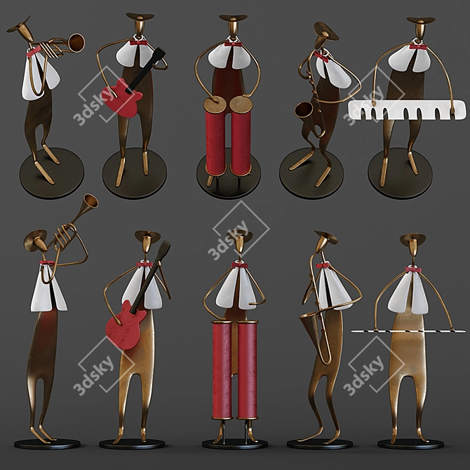 Musical Band Collectible Figurines 3D model image 2