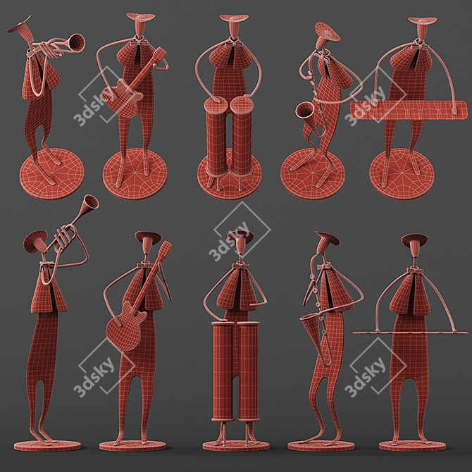 Musical Band Collectible Figurines 3D model image 3