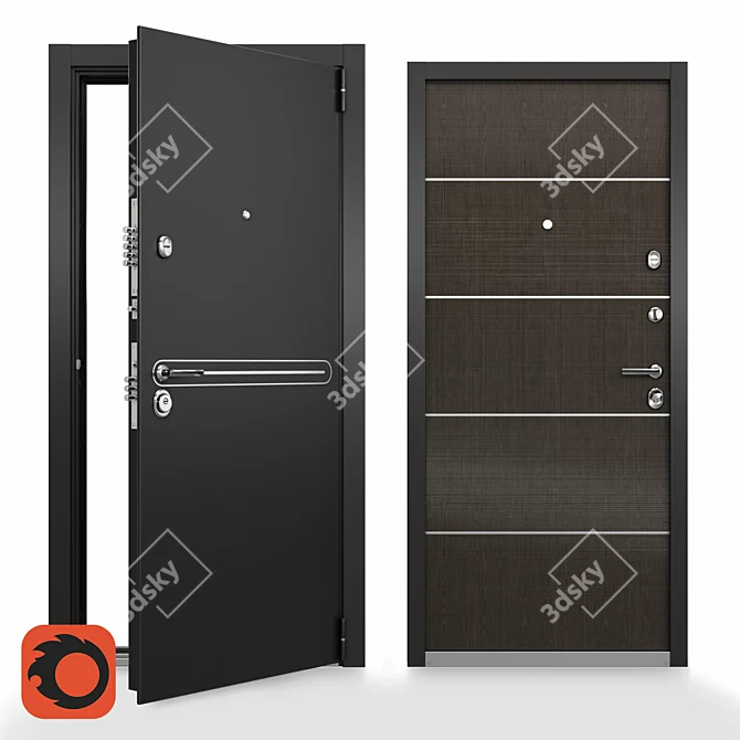 Torex Super Omega 100: Unbreakable Security Door 3D model image 1