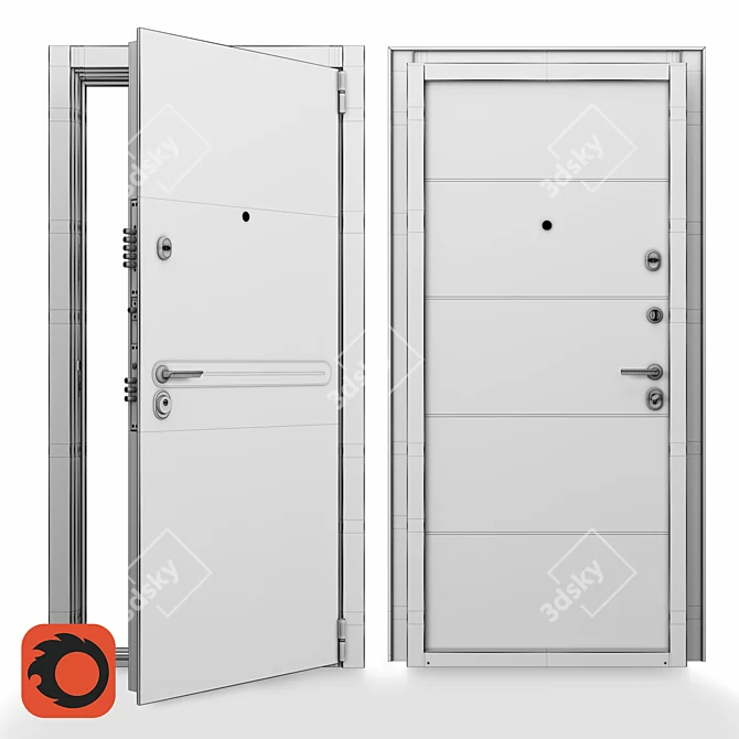 Torex Super Omega 100: Unbreakable Security Door 3D model image 3