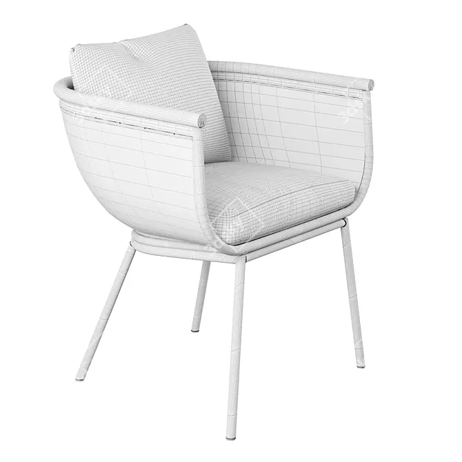 Bangor Patio Dining Chair: Stylish Outdoor Seating Solution 3D model image 3