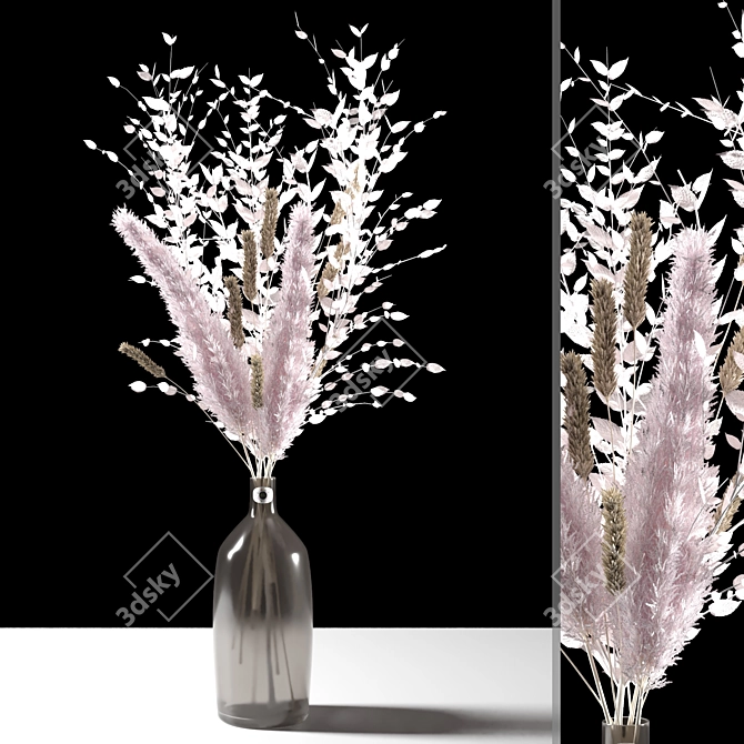 Elegant Vase Bouquet 3D model image 1