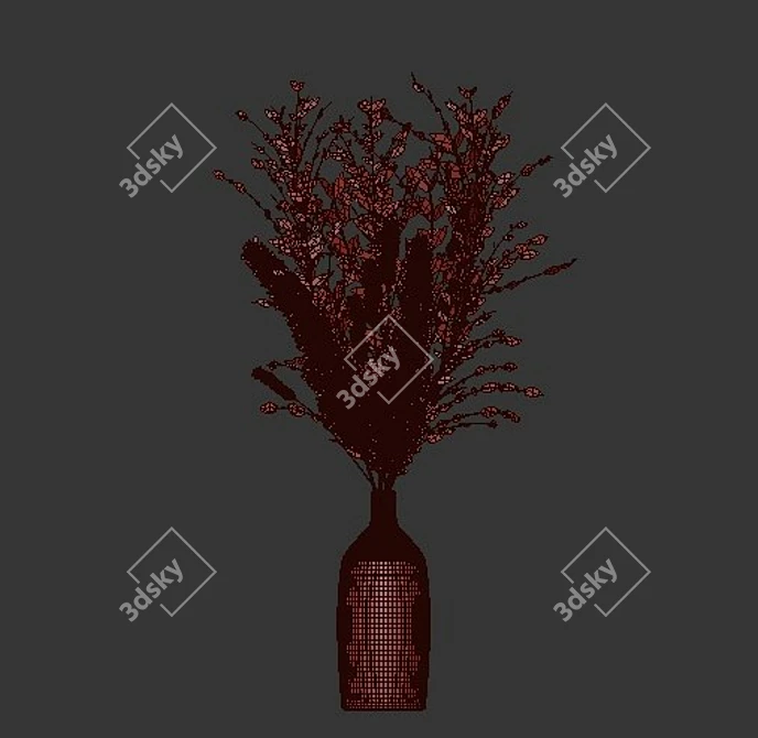 Elegant Vase Bouquet 3D model image 3