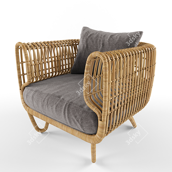 Cozy Nest Lounge Chair 3D model image 2