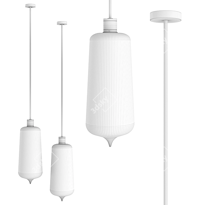 Sleek Pendant Lamp Viabizzuno 3D model image 4