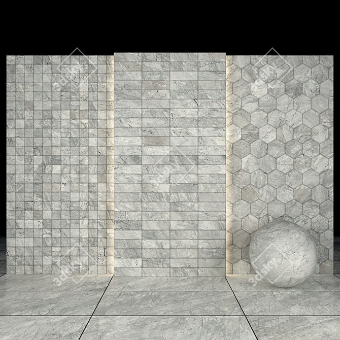 Ash Alps Marble: Elegant Texture Tiles 3D model image 3