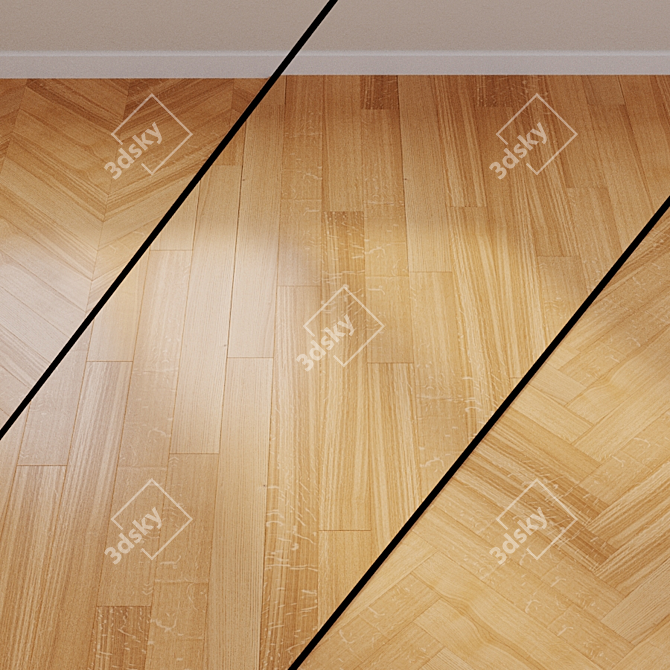 Natural Noble Oak Parquet Board 3D model image 1