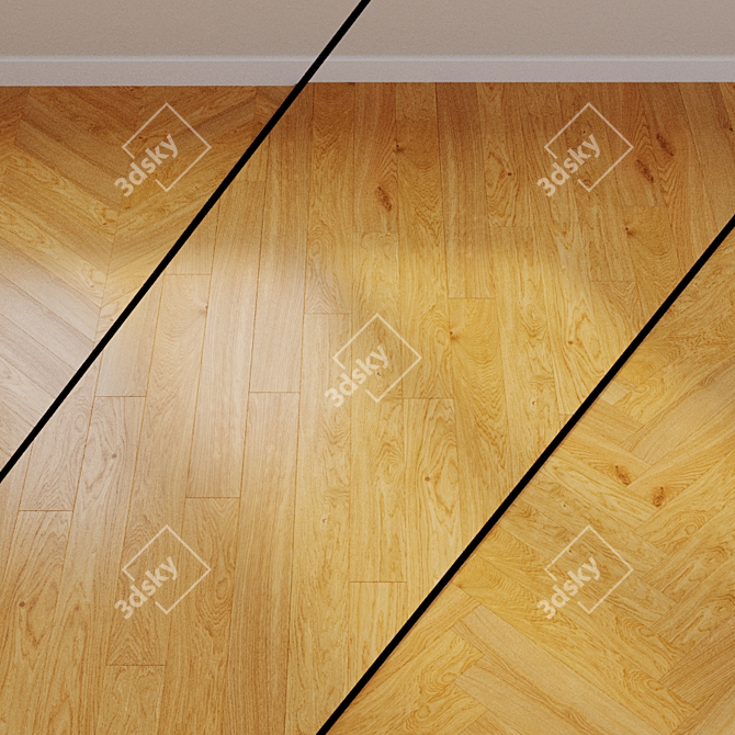 Traditional Oak Parquet Board 3D model image 1