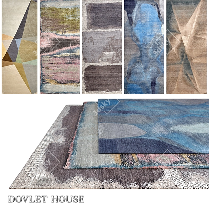 Luxury Carpets Set: DOVLET HOUSE (5 pieces) 3D model image 1