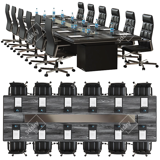 Sleek Conference Table 3D model image 1