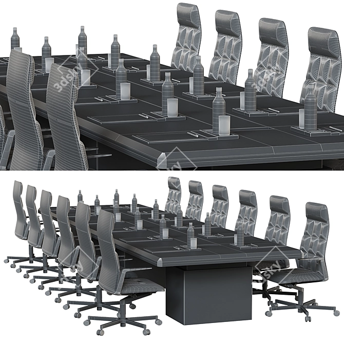 Sleek Conference Table 3D model image 5