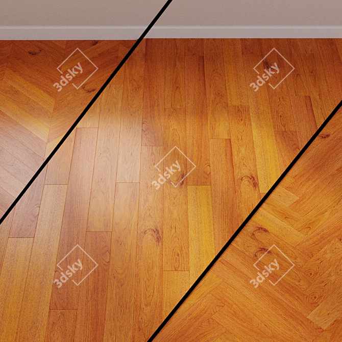 Satin Merbau Parquet Board 3D model image 1