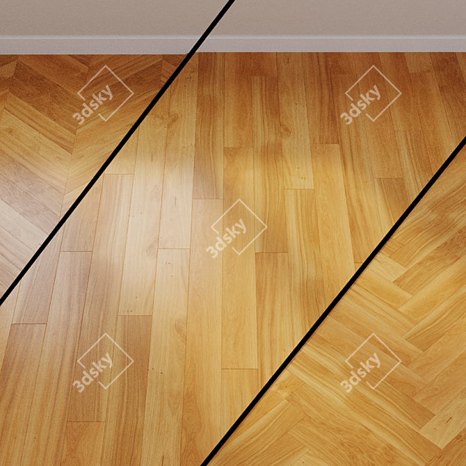 Honey Oak Castello Parquet Board 3D model image 1