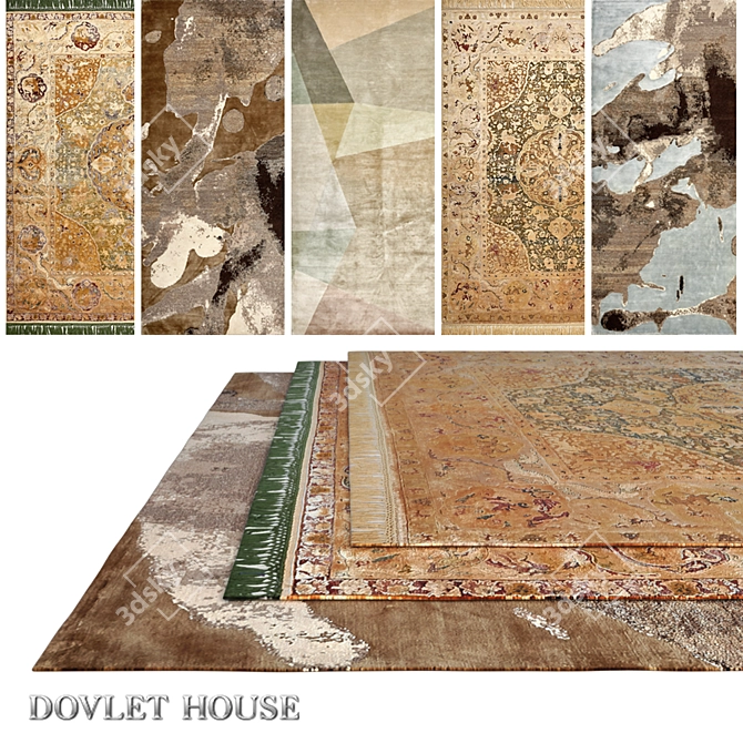 Luxurious DOVLET HOUSE Carpets Set 3D model image 1