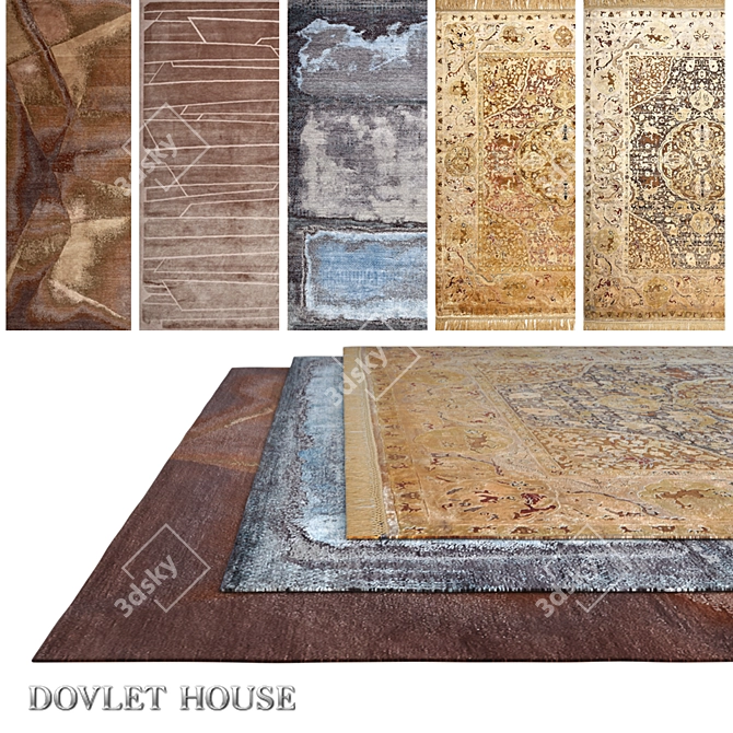 Title: DOVLET HOUSE Carpets (5pcs, part 614) 3D model image 1