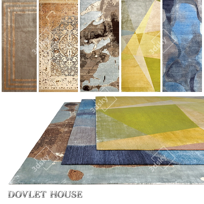 Luxurious Carpets Set - DOVLET HOUSE (5 Pcs) 3D model image 1