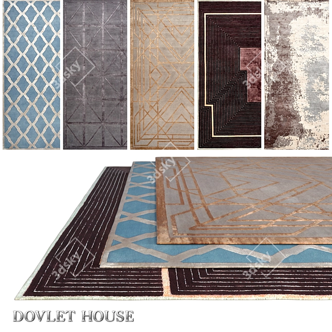 Luxury Carpets Set - DOVLET HOUSE (5 Pieces) 3D model image 1