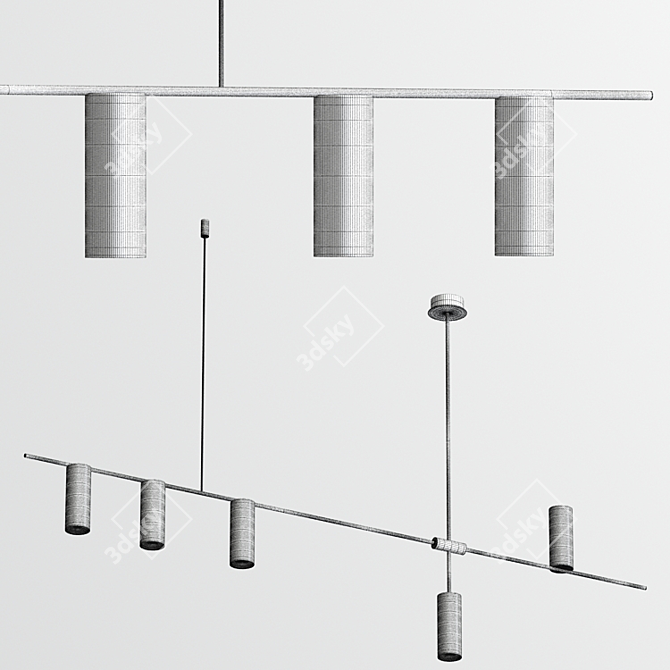 Modern Geometric Pendant Light 3D model image 5