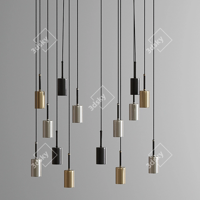 Suspended Luminaire Pendant Set 3D model image 2