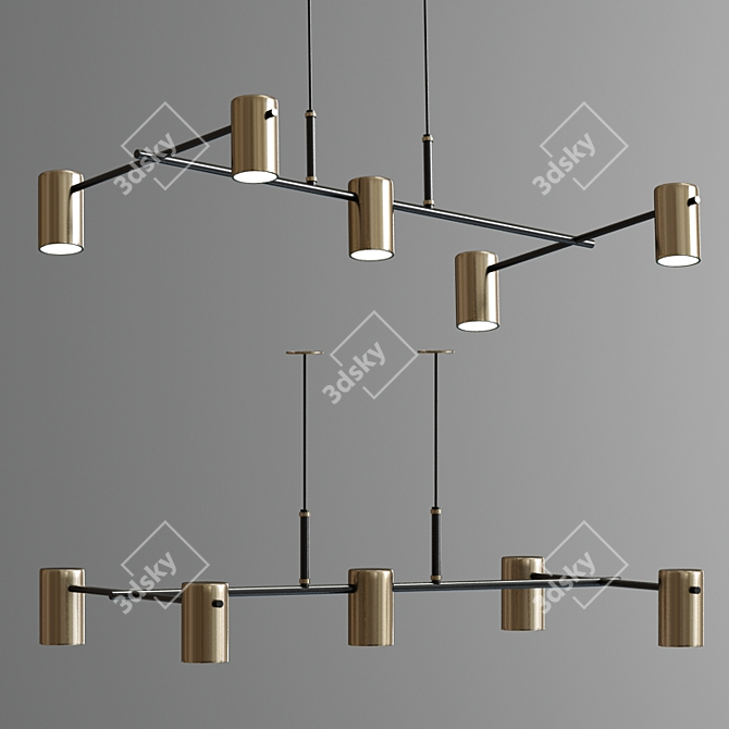 Suspended Luminaire Pendant Set 3D model image 5