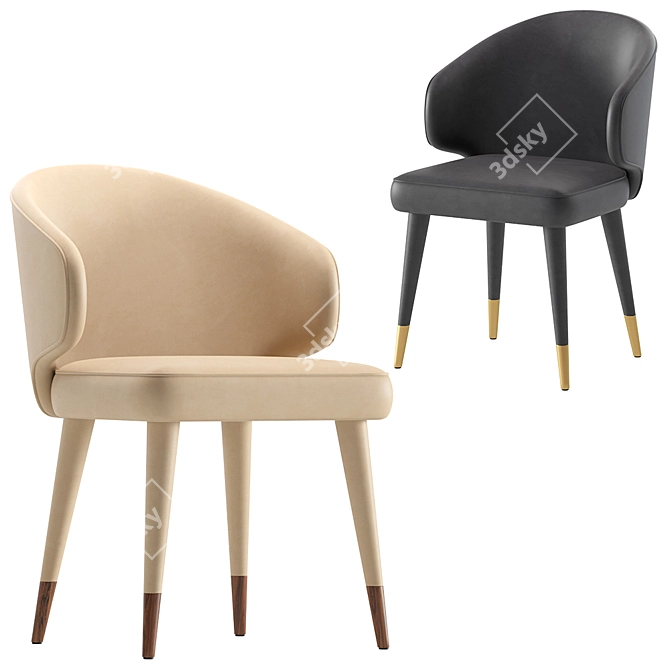 Dutchbone Lunar Leather Chair: Modern Elegance for Your Space 3D model image 2