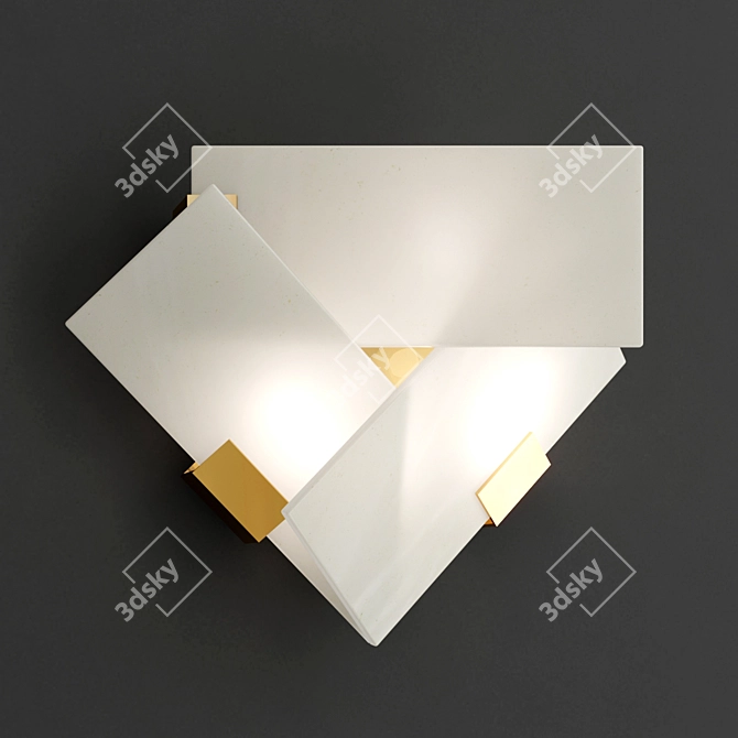 Alabaster Triangular Wall Lamp - Bella Bianco 3D model image 1