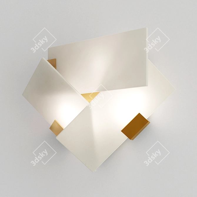 Alabaster Triangular Wall Lamp - Bella Bianco 3D model image 2