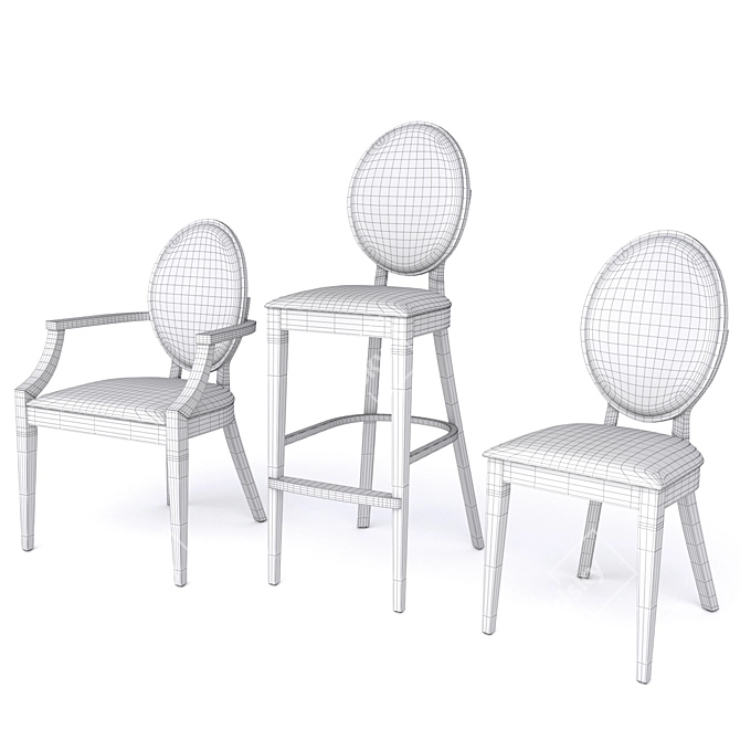 Elegant Diana Chair Collection 3D model image 4