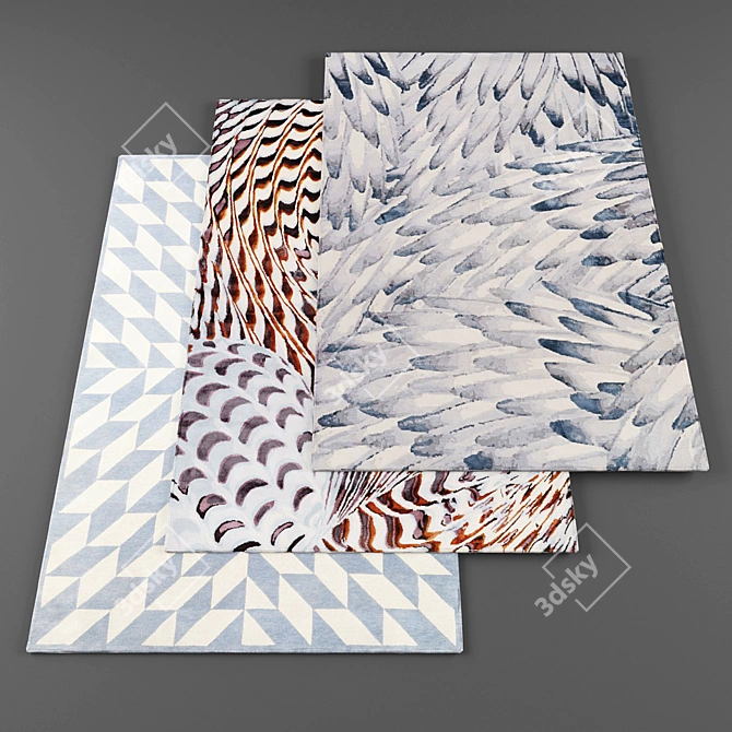 Premium Collection of High-Resolution Rugs 3D model image 1