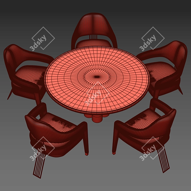 Elegant Designer Table Chair 3D model image 3