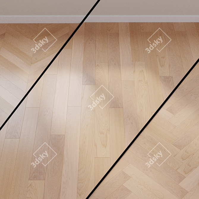 Quick-Step Compact Oak Cotton White Parquet 3D model image 1