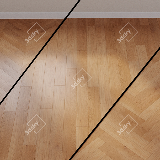 Quick-Step Compact Oak Sand: Elegant Parquet Flooring 3D model image 1