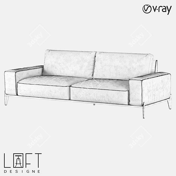 Modern LoftDesign Sofa 3974 3D model image 2