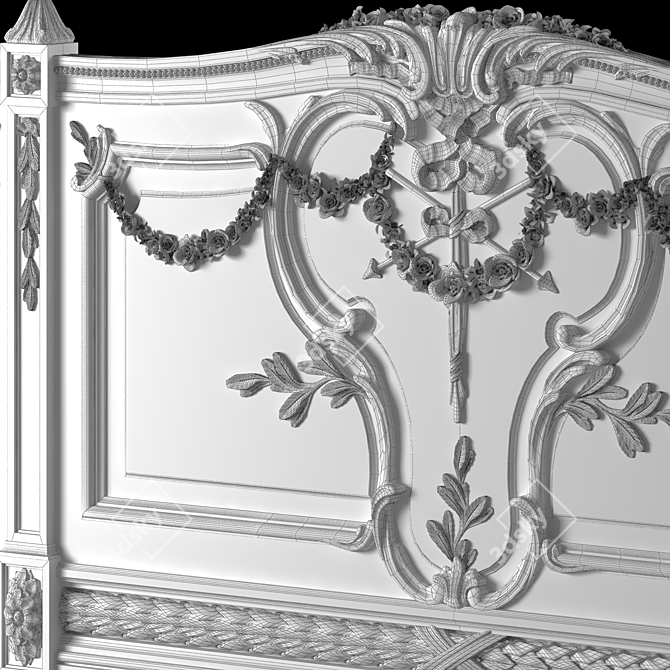 Elegant Bonaparte French Bed 3D model image 3