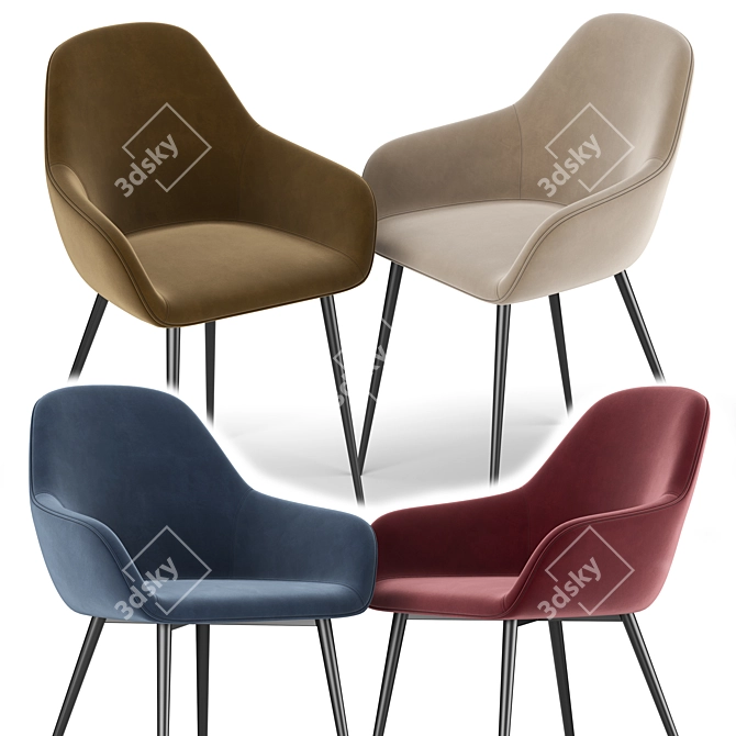 Elegant Remy Chair 3D model image 2