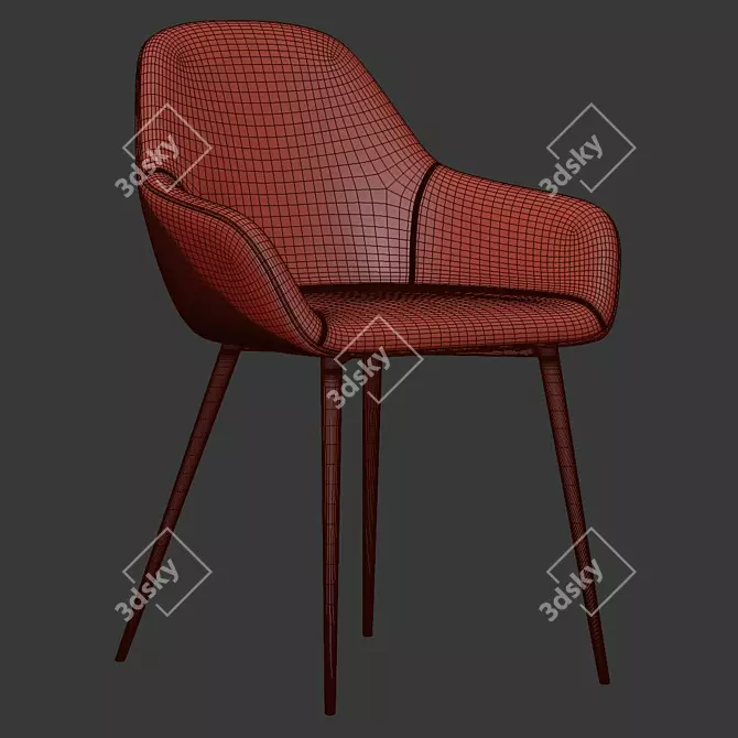 Elegant Remy Chair 3D model image 5